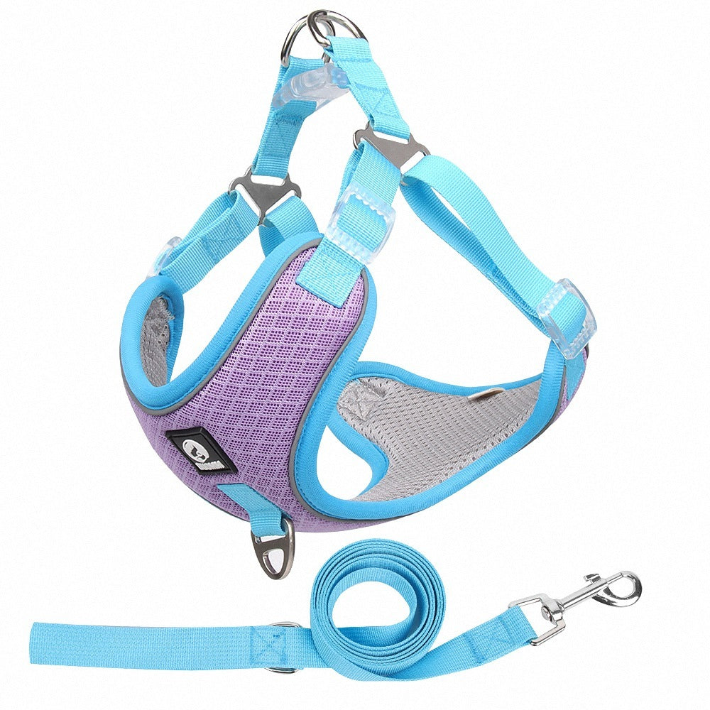 Pet Dog Harness Puppy Adjustable Breathable Mesh Reflective Saddle For