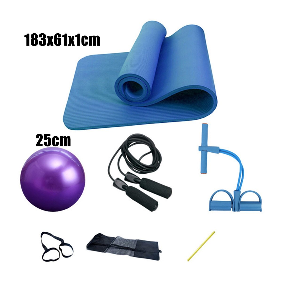 Deluxe Yoga Fitness 5-Piece Home Gym Set For Daily Workouts