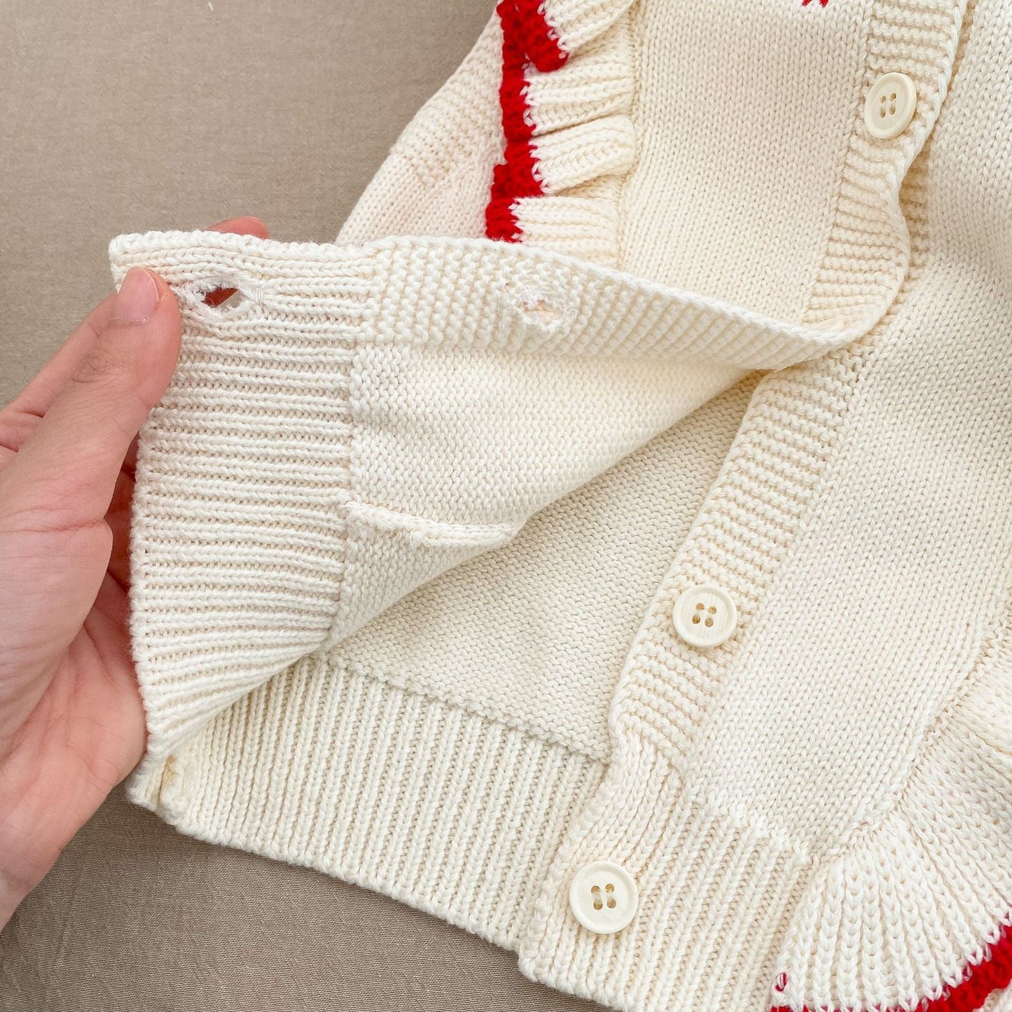 Baby Girl Embroidered Sleeveless Knit Vest With Solid Color